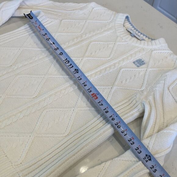 Hill House House Logo Sweater 100% Cotton Chunky Knit Summer Sweater Crew Med - Picture 7 of 7